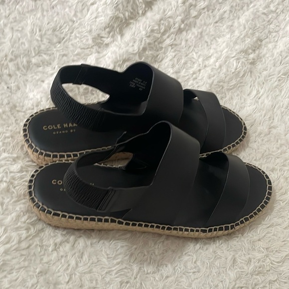 Cole Haan Black Sandals with Gold Accents - Picture 9 of 14